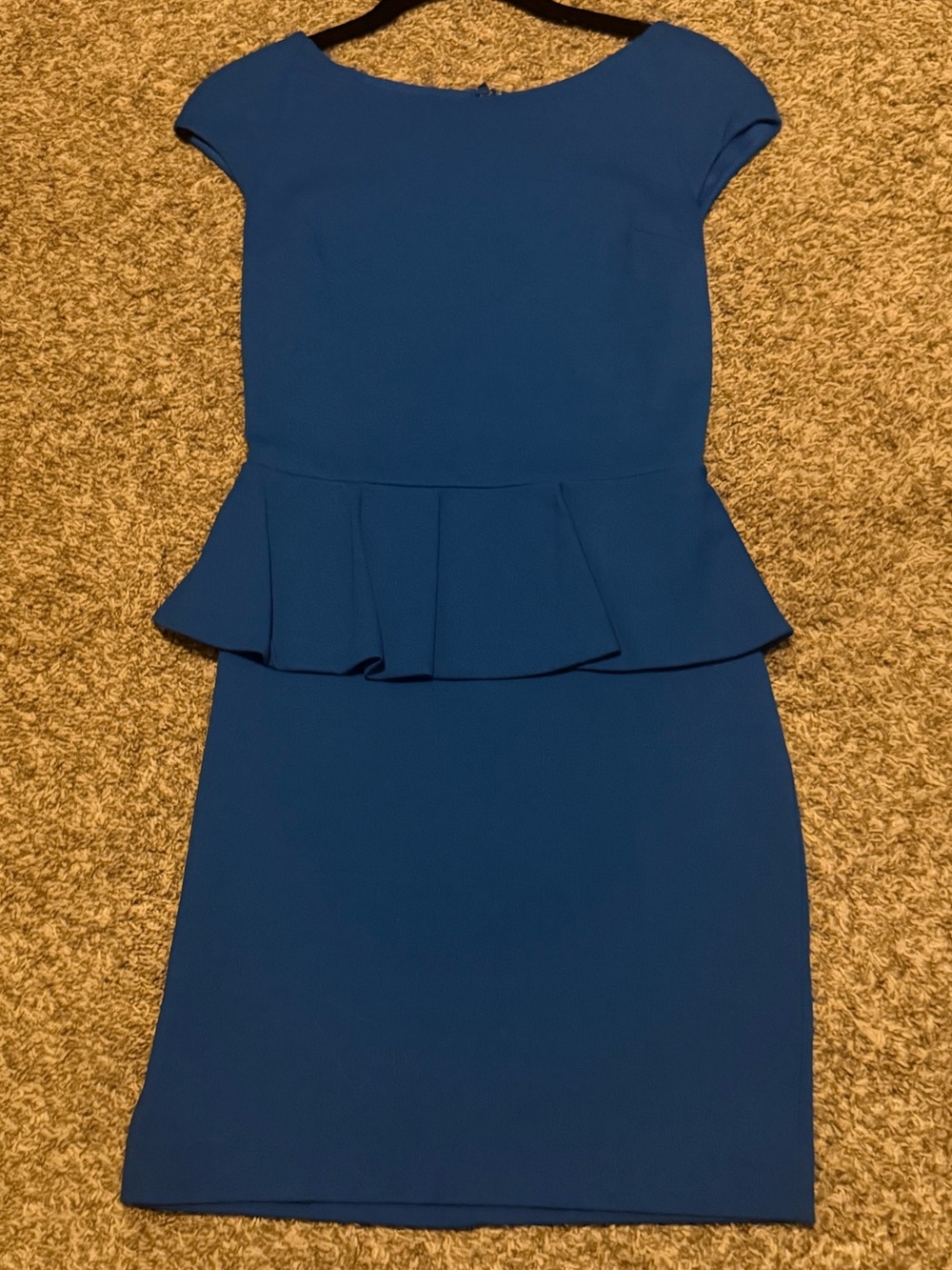 Express Blue Peplum Midi Dress